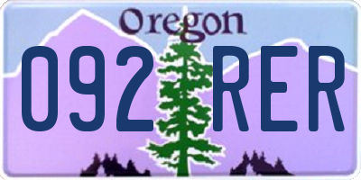 OR license plate 092RER