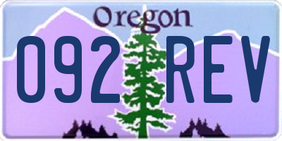 OR license plate 092REV