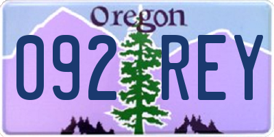 OR license plate 092REY