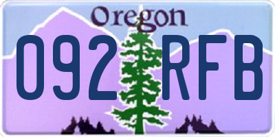 OR license plate 092RFB
