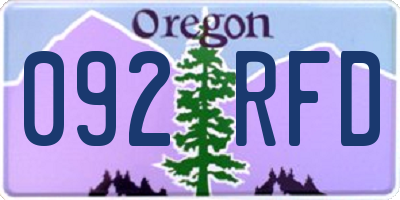 OR license plate 092RFD