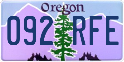 OR license plate 092RFE