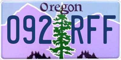 OR license plate 092RFF