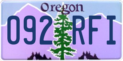 OR license plate 092RFI