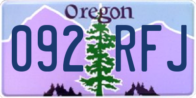 OR license plate 092RFJ