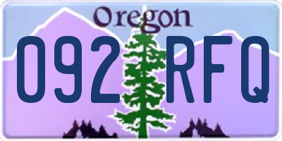 OR license plate 092RFQ