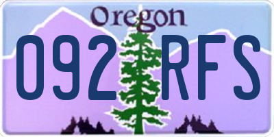 OR license plate 092RFS