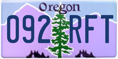OR license plate 092RFT