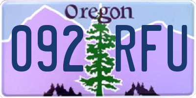 OR license plate 092RFU