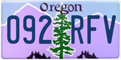 OR license plate 092RFV
