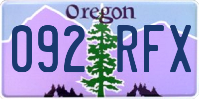 OR license plate 092RFX