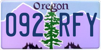 OR license plate 092RFY