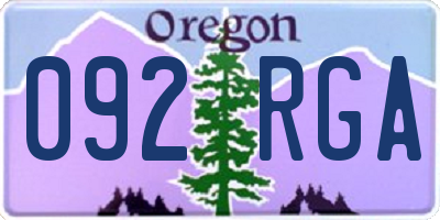 OR license plate 092RGA