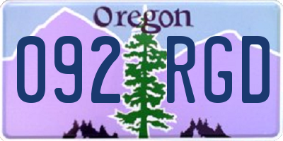 OR license plate 092RGD