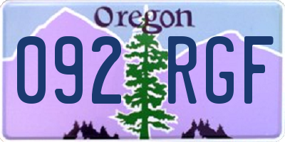 OR license plate 092RGF