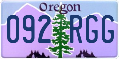 OR license plate 092RGG