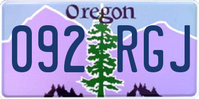 OR license plate 092RGJ