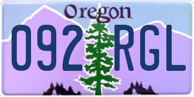 OR license plate 092RGL