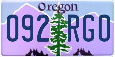 OR license plate 092RGO
