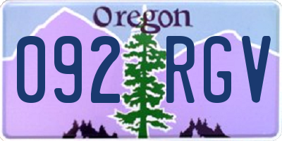 OR license plate 092RGV