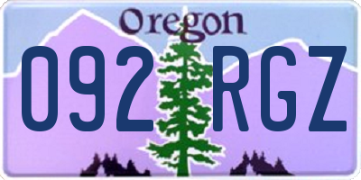 OR license plate 092RGZ