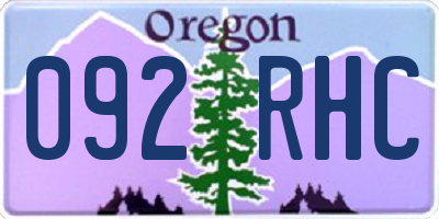 OR license plate 092RHC