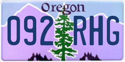 OR license plate 092RHG