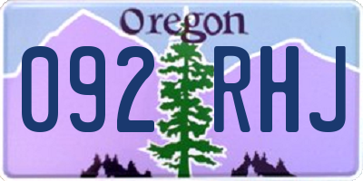 OR license plate 092RHJ