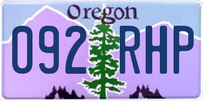 OR license plate 092RHP