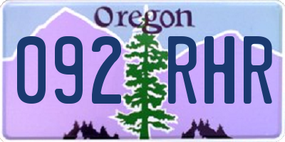 OR license plate 092RHR