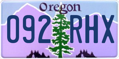 OR license plate 092RHX