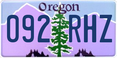 OR license plate 092RHZ
