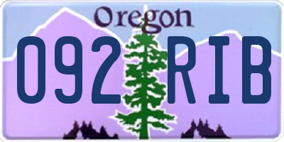 OR license plate 092RIB
