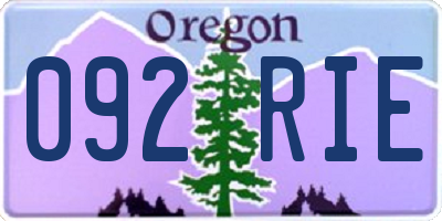 OR license plate 092RIE