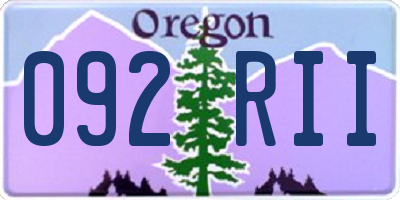 OR license plate 092RII