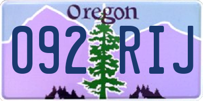 OR license plate 092RIJ