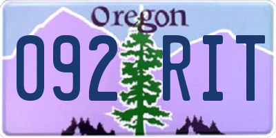 OR license plate 092RIT