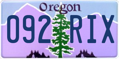 OR license plate 092RIX