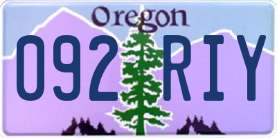 OR license plate 092RIY