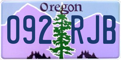 OR license plate 092RJB