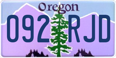 OR license plate 092RJD