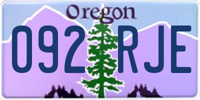 OR license plate 092RJE