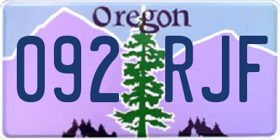 OR license plate 092RJF