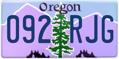 OR license plate 092RJG
