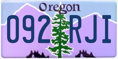 OR license plate 092RJI
