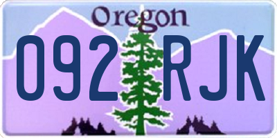 OR license plate 092RJK