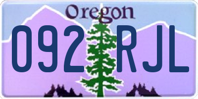 OR license plate 092RJL