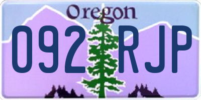OR license plate 092RJP