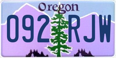 OR license plate 092RJW