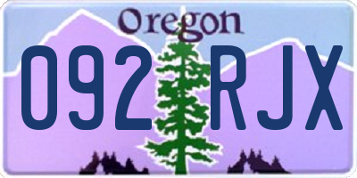 OR license plate 092RJX